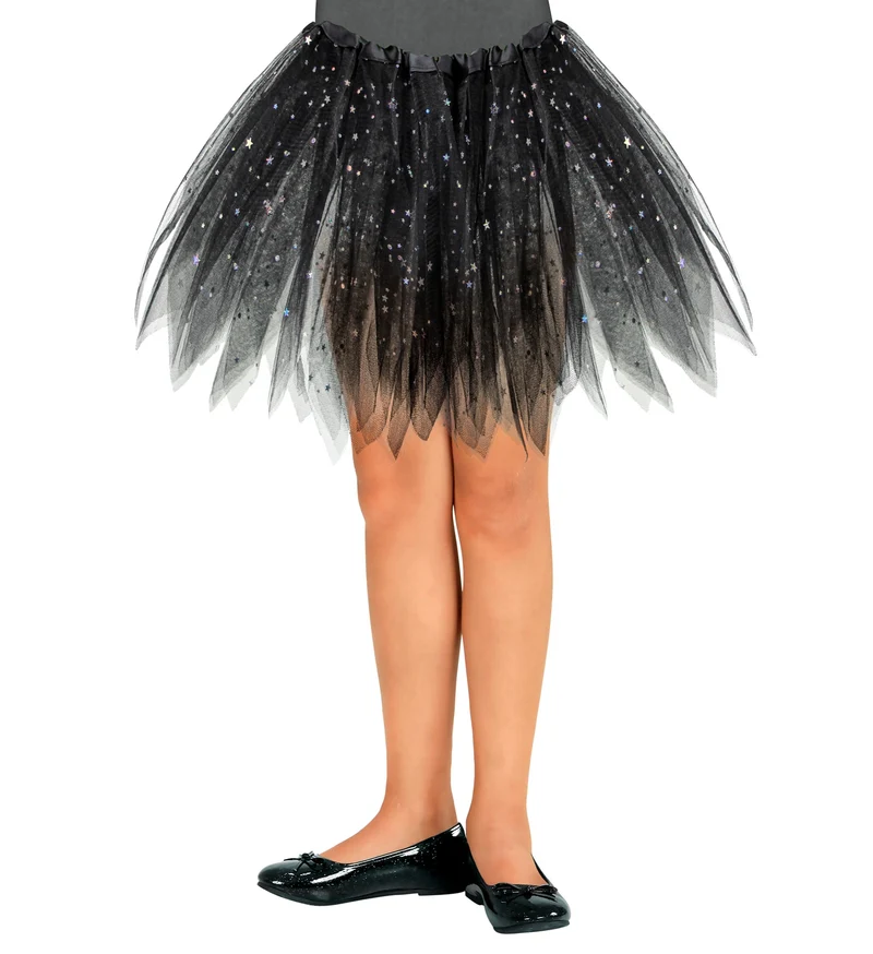 Glitter tutu rok kort zwart kinderen