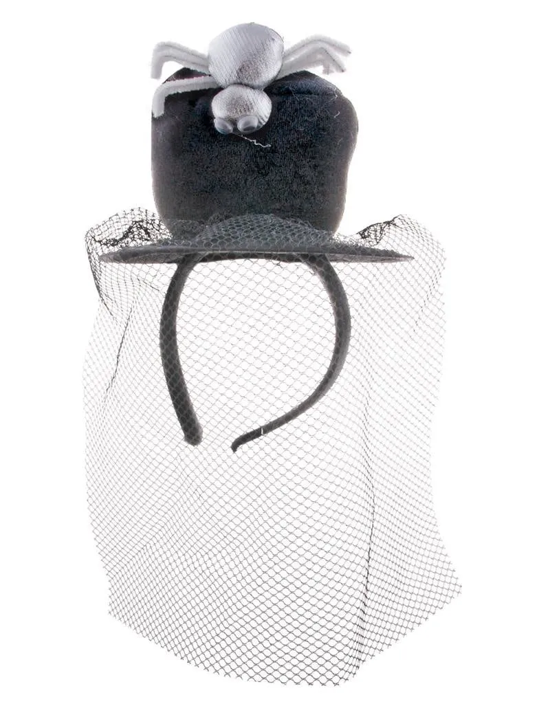 Tiara zwarte hoed met voile
