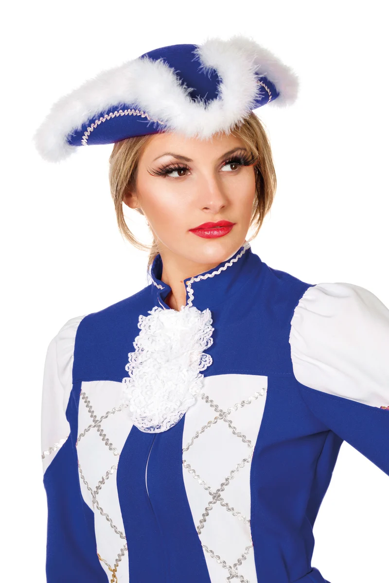 Hoed dansmarietje blauw volwassenen