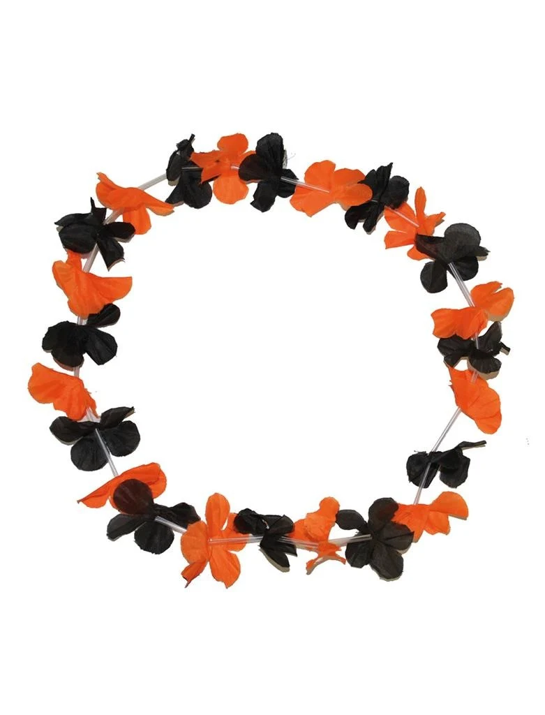 Bloemenkrans oranje zwart