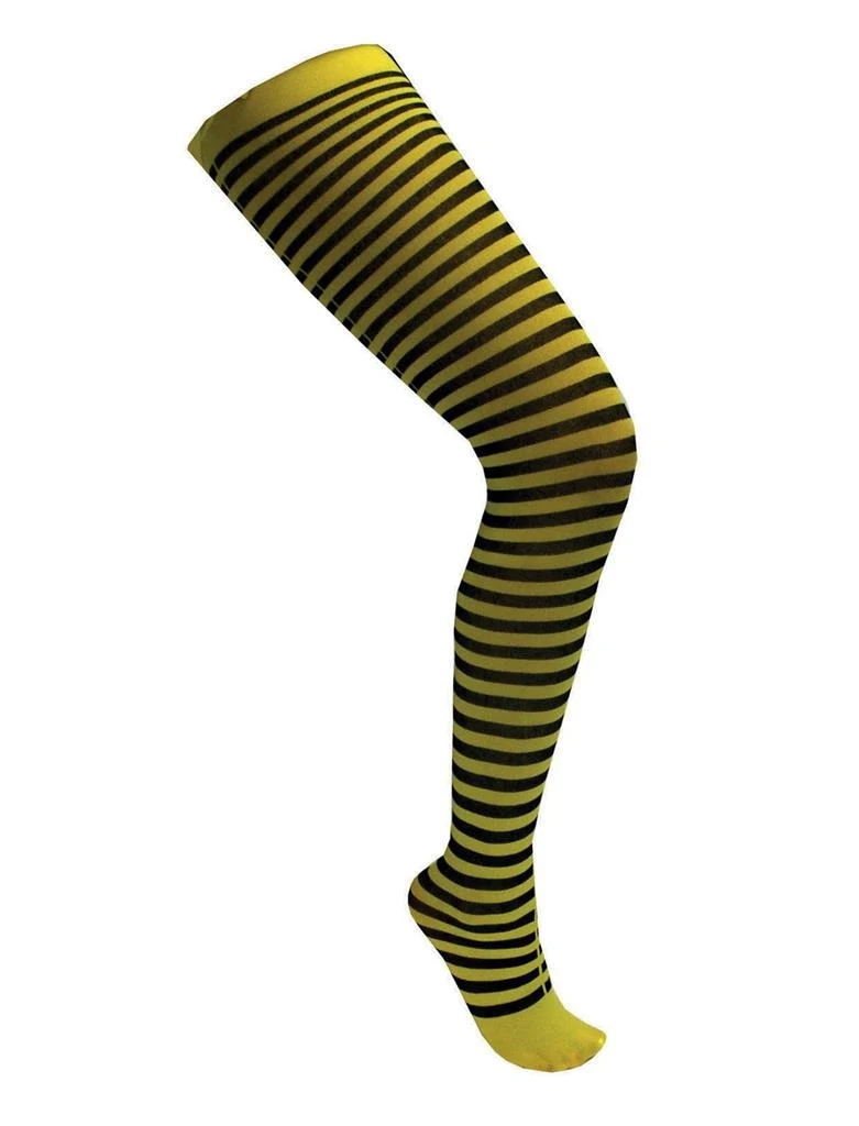 Geel zwart gestreepte panty