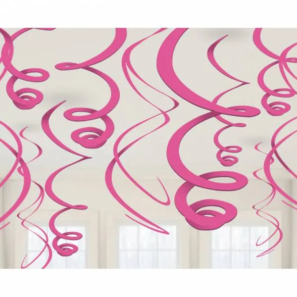 12 swirls decoraties roze