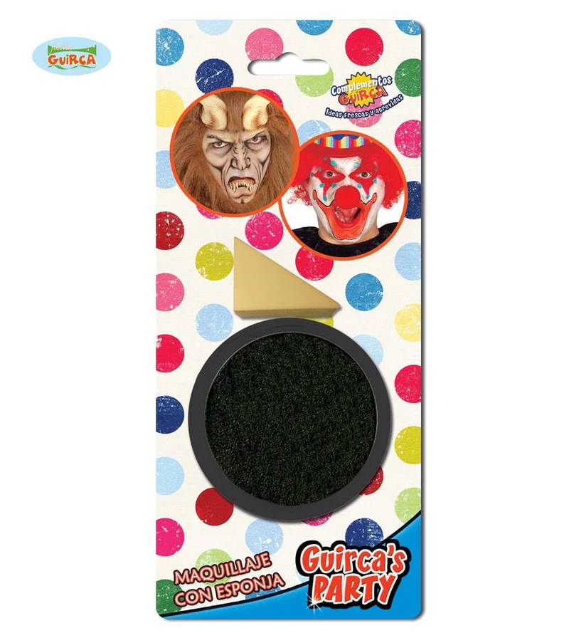 Zwarte schmink met sponsje