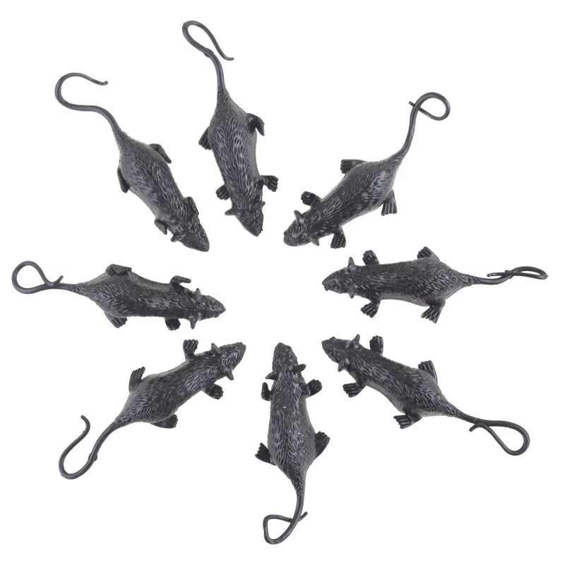 Set 8 dieren halloween spin vleermuis en muis