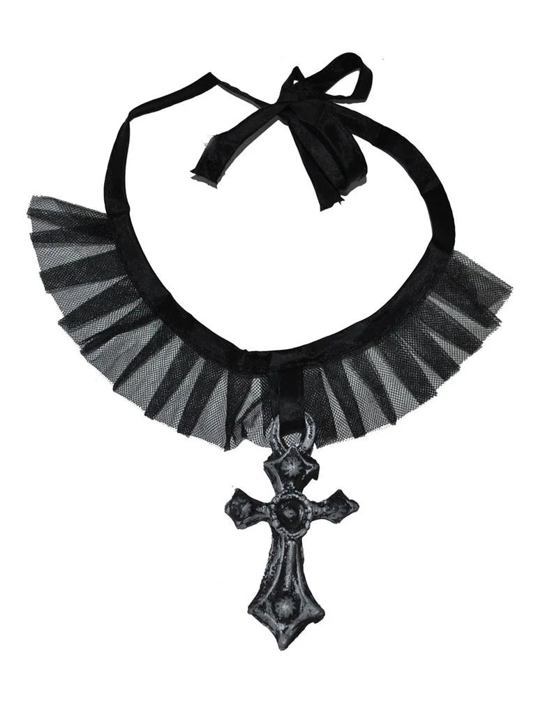 Gothic halsketting met zwart kruis
