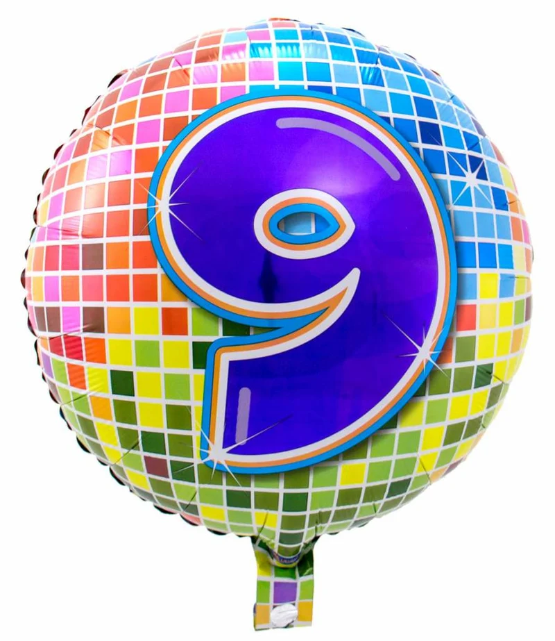 9 jaar Birthday Blocks folieballon - 43 cm