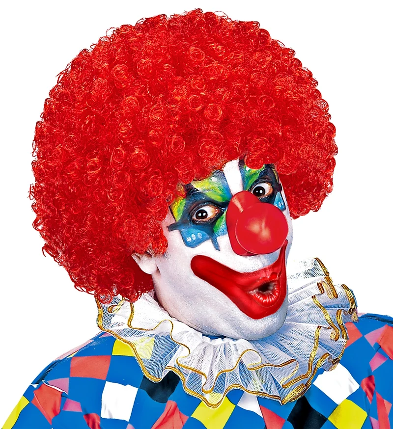Clownspruik krulletjes rood
