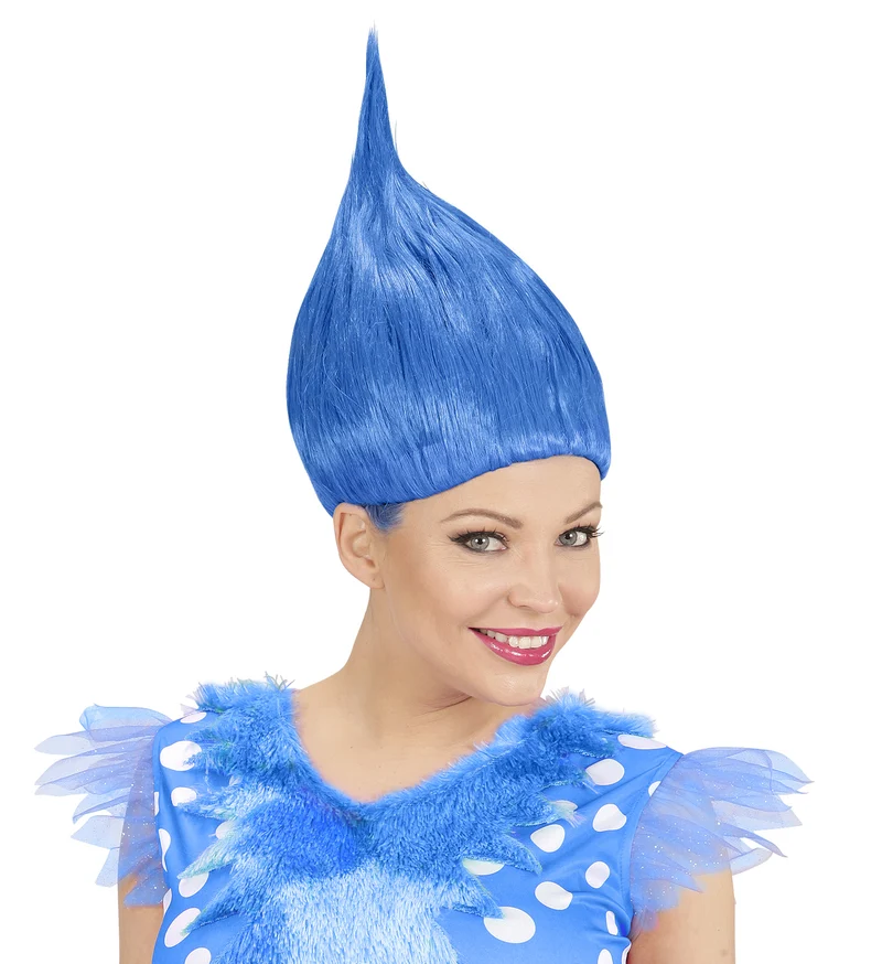 Trollen pruik blauw