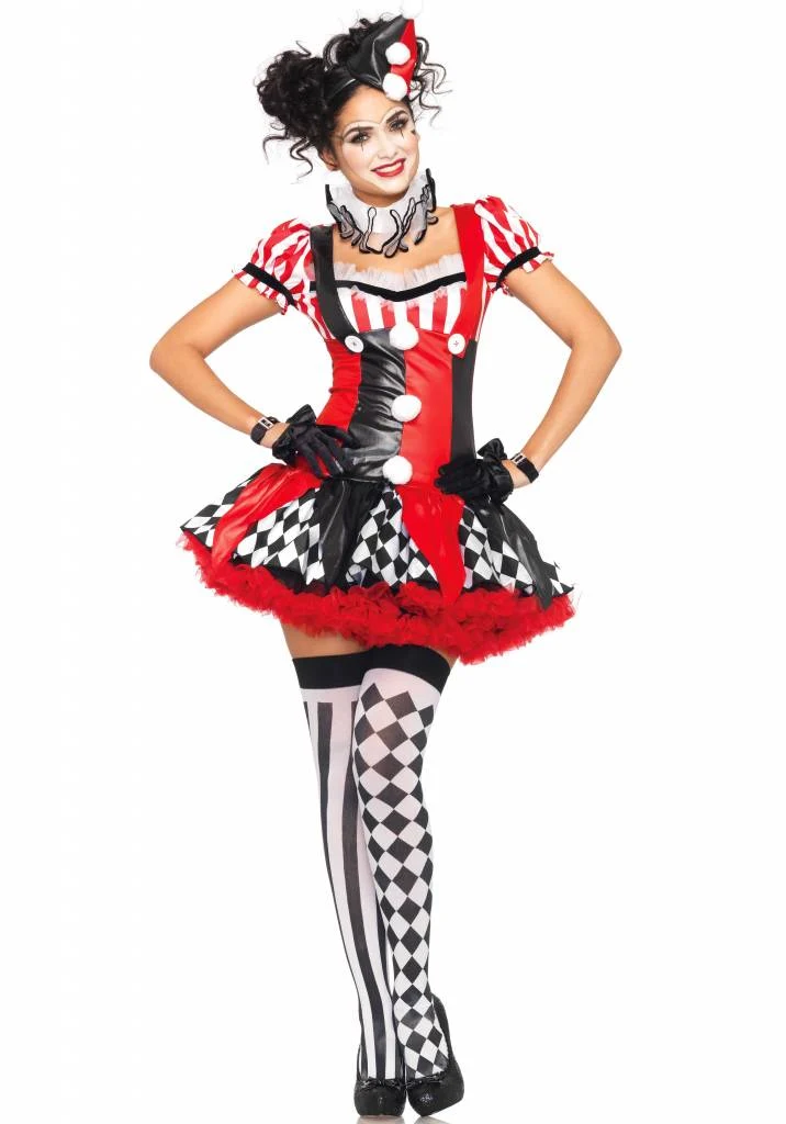 Sexy Harlequin Clown Kostuum