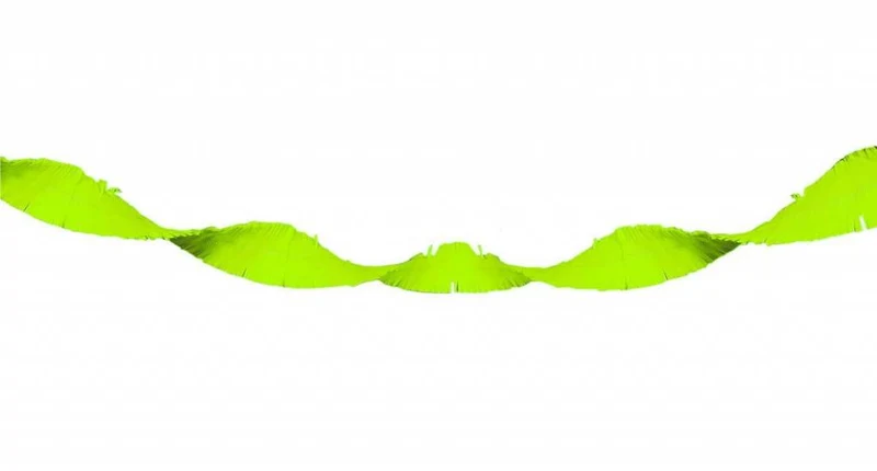 Neon groene Crepe Papier Slinger - 18 meter