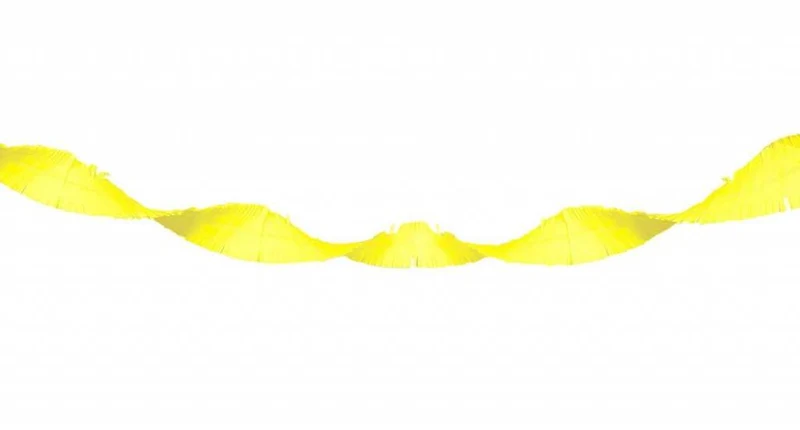 Neon gele Crepe Papier Slinger - 18 meter