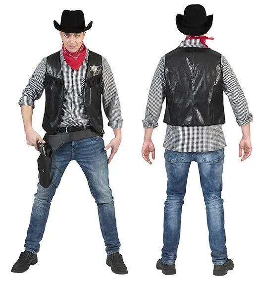 Stoer cowboyvest zwart