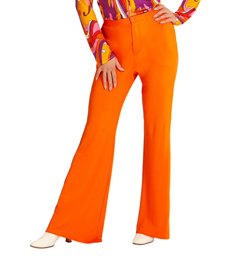 Jaren 70 disco broek Groovy oranje