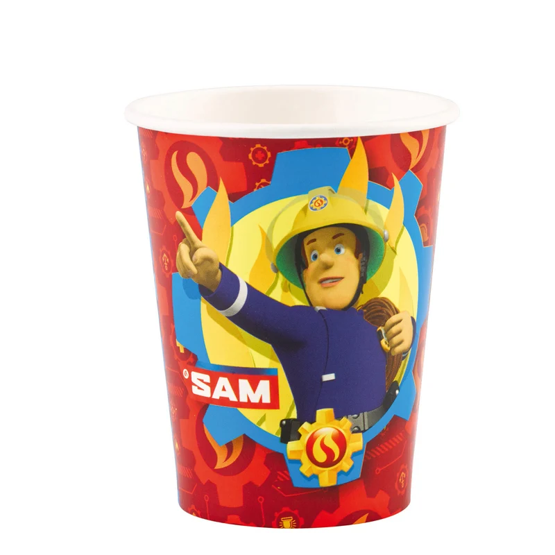 Bekers Brandweerman Sam - 8 Stuks