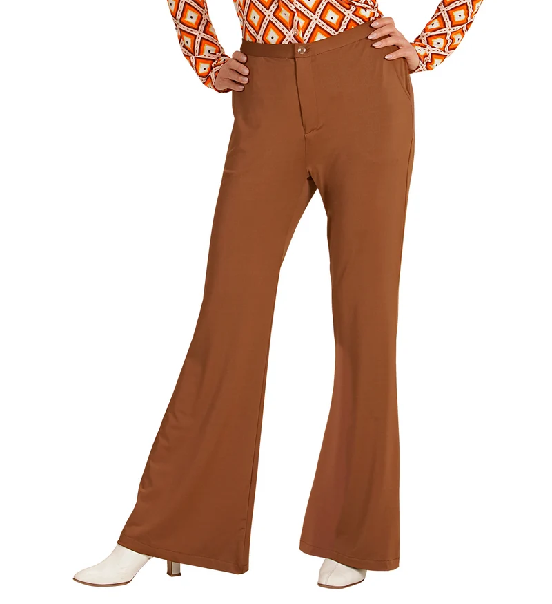 Jaren 70 disco broek Groovy bruin