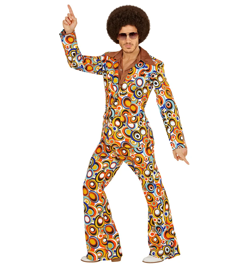 Jaren 70 kostuum groovy cirkels