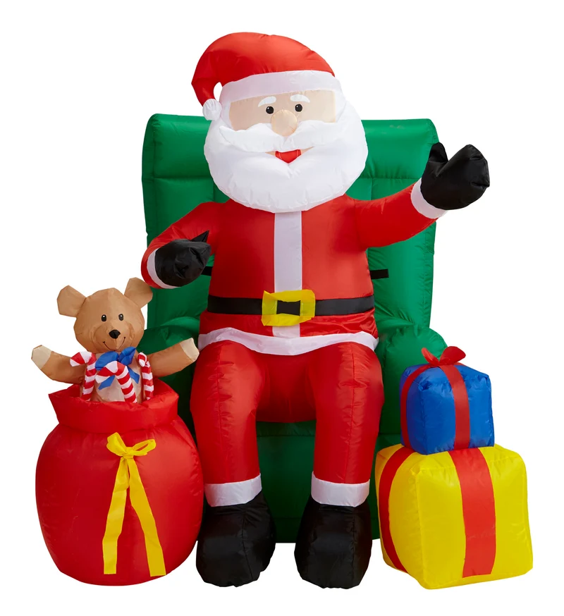Opblaasbare kerstman met geschenken