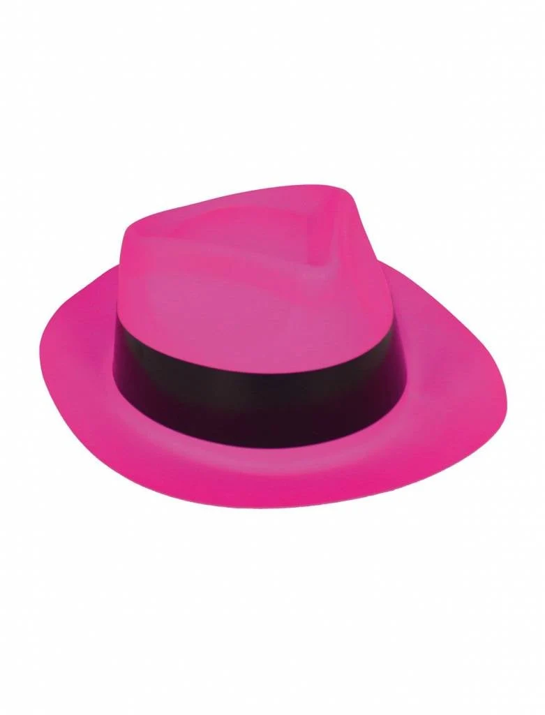 Neon roze disco hoed plastic
