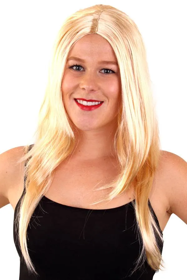 Pruik standaard lang blond