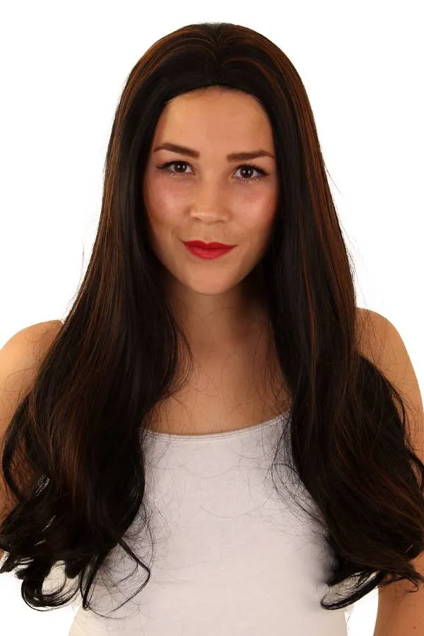 Pruik KATE bruin met highlights