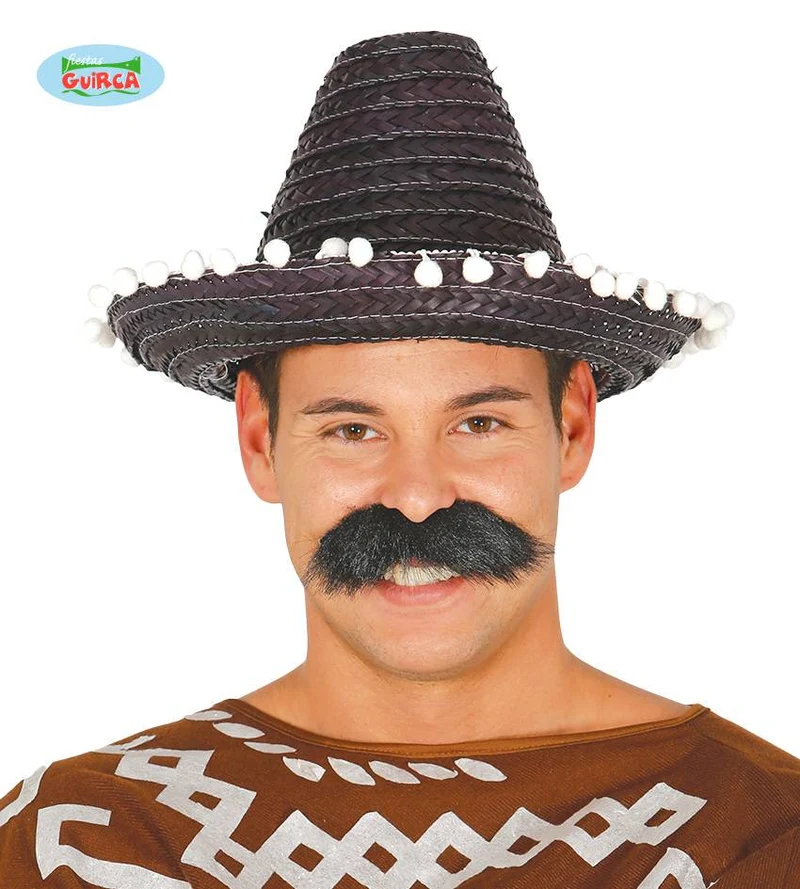 Mexicaanse sombrero zwart 33cm