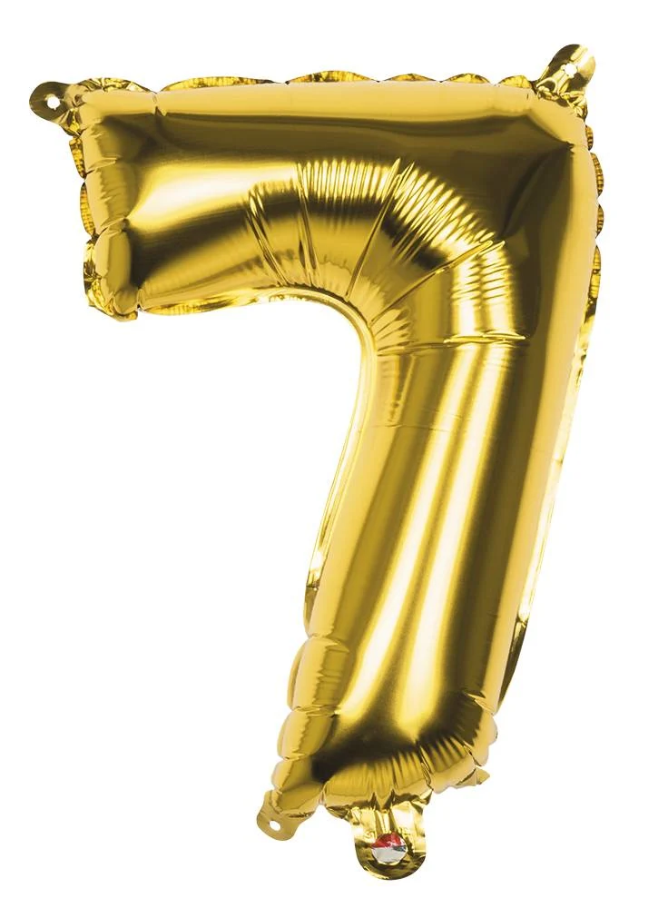 Folieballon Cijfer '7' Goud 36cm