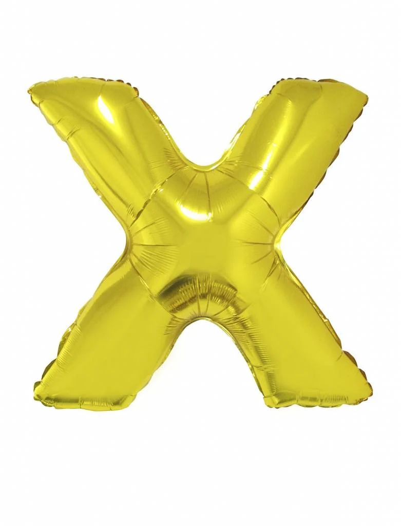 Folieballon Goud Letter 'X' groot