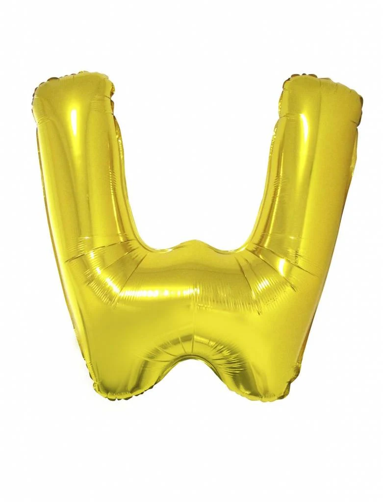 Folieballon Goud Letter 'W' groot