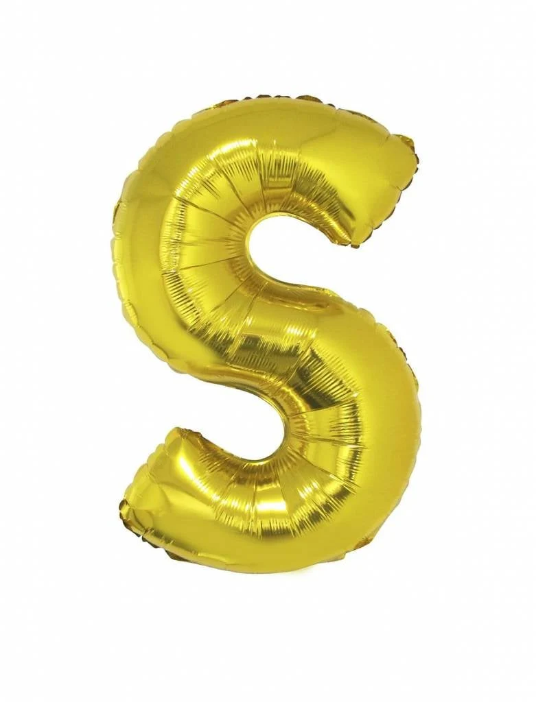 Folieballon Goud Letter 'S' groot