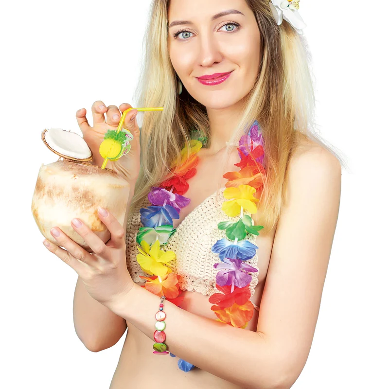 Luau bloemenkrans multi kleuren