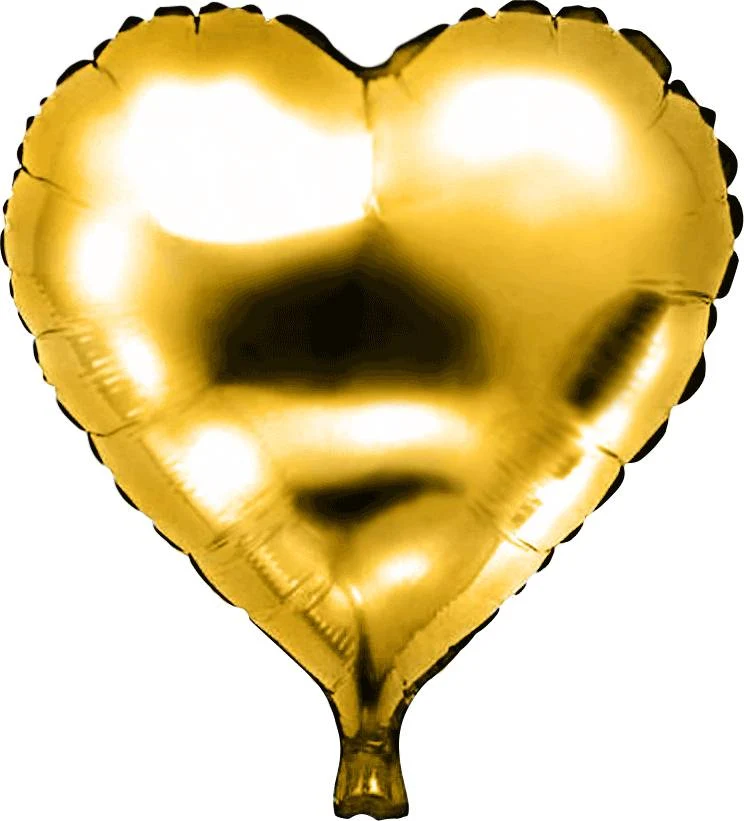 Folieballon hart goud 46 x 49 cm