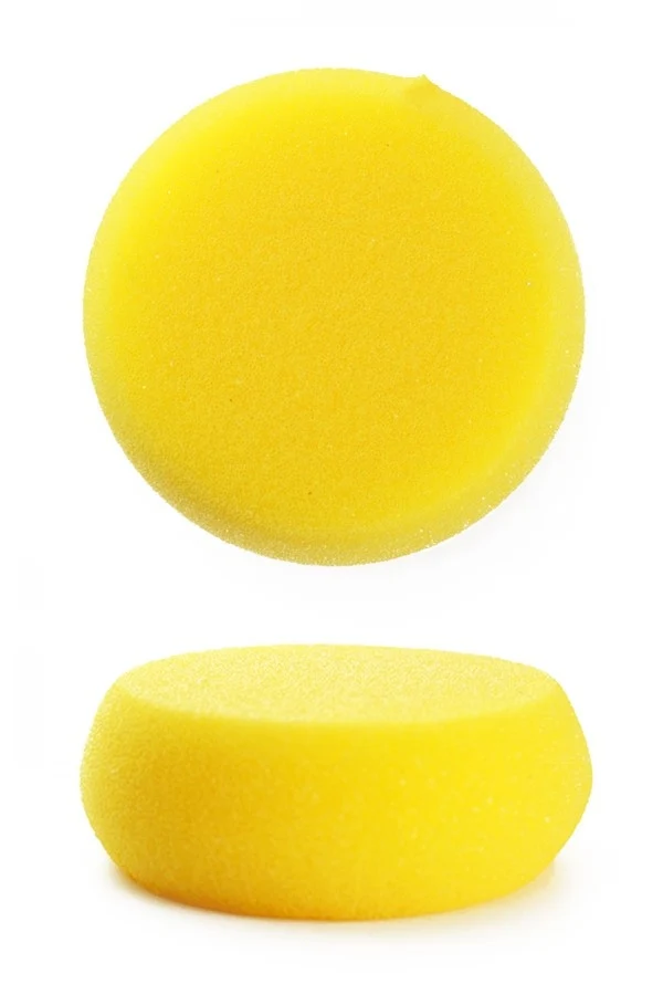 Schminkspons geel afgerond dia. 7.5 cm