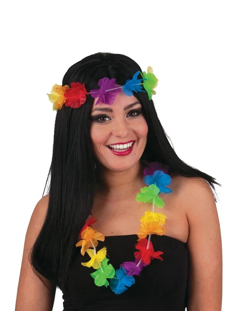 Pruik Hawaii met accessoires