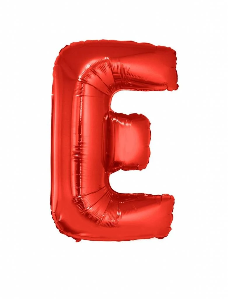 Folieballon Rood Letter 'E' groot