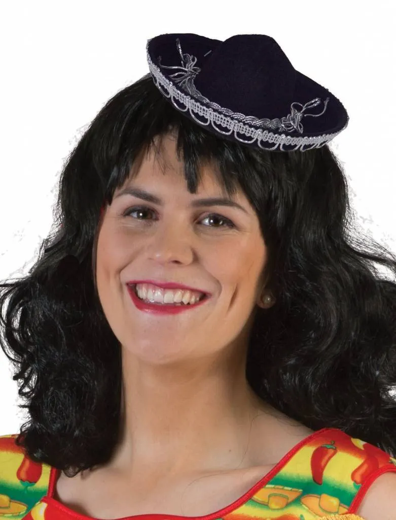 Mini sombrero zwart 17cm