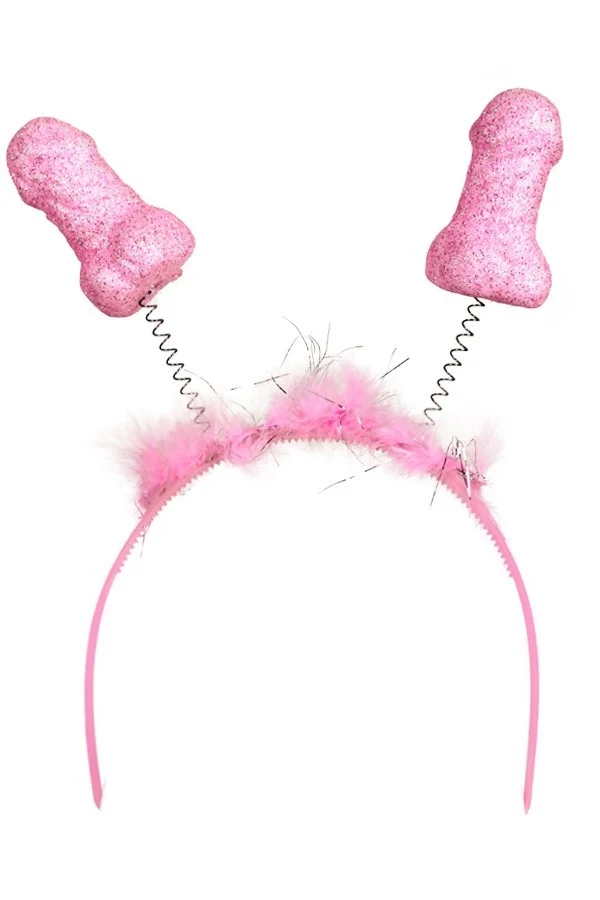 Rose glitter tiara met piemeltjes