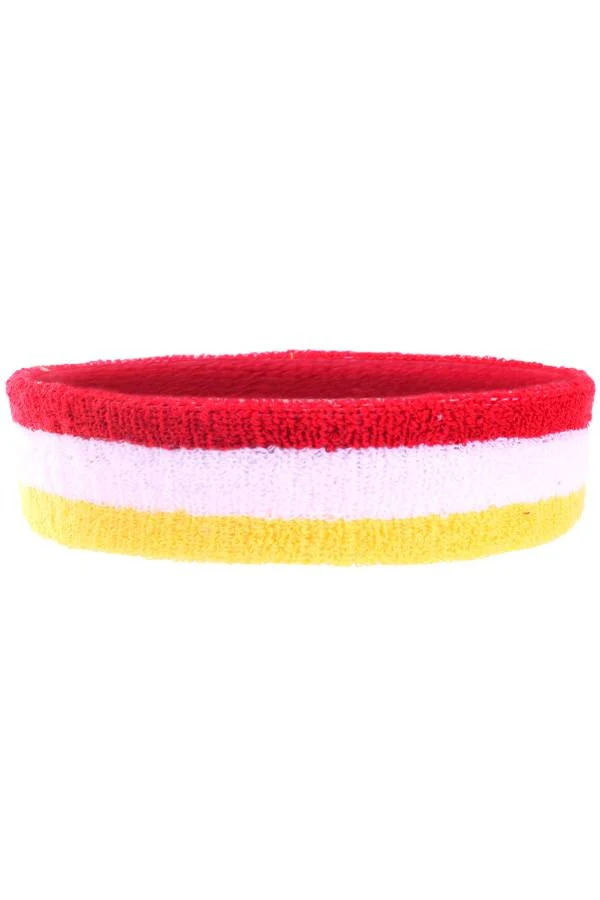 Zweetband rood/wit/geel