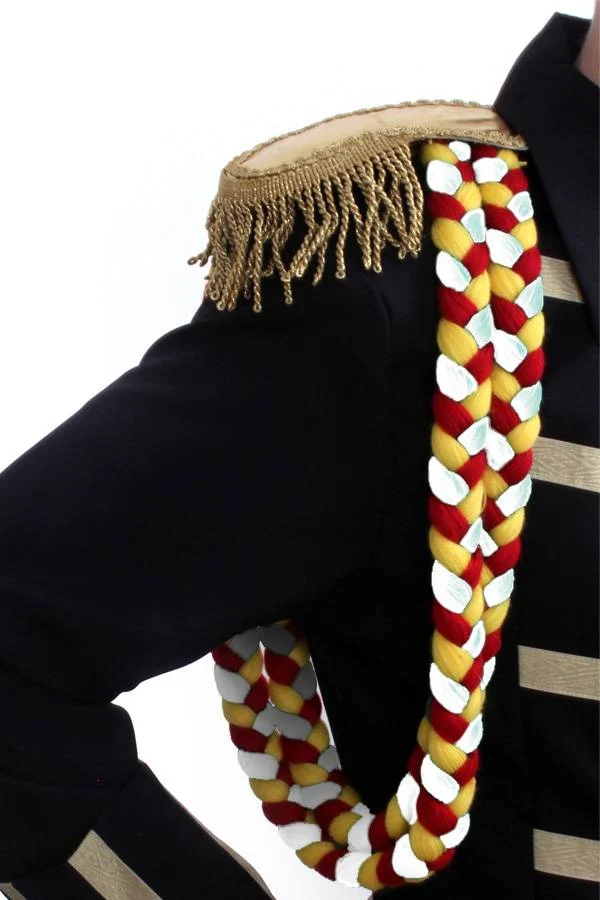 Erekoord rood-wit-geel dia 3 cm / 1 m lang