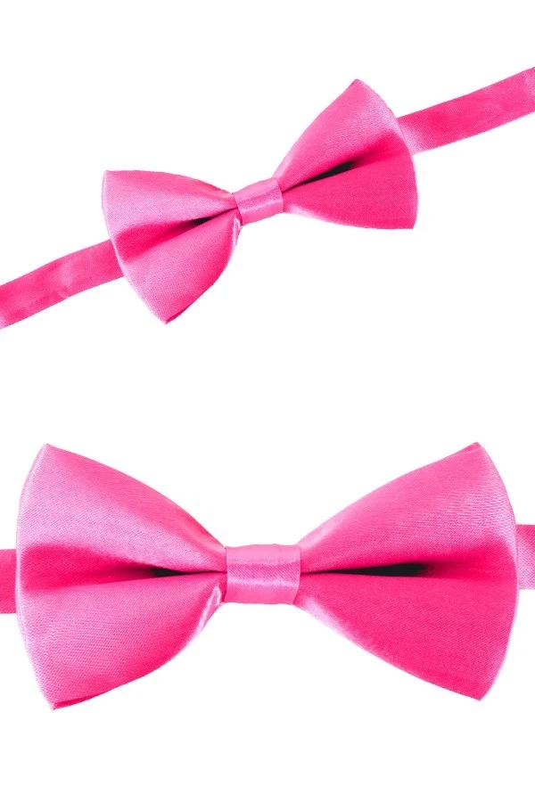 Roze strik satijn luxe 12 x 6.5 cm