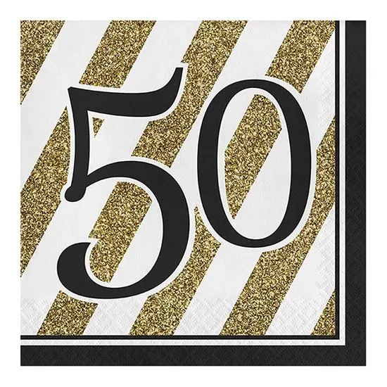 Servetten '50' Zwart/Goud