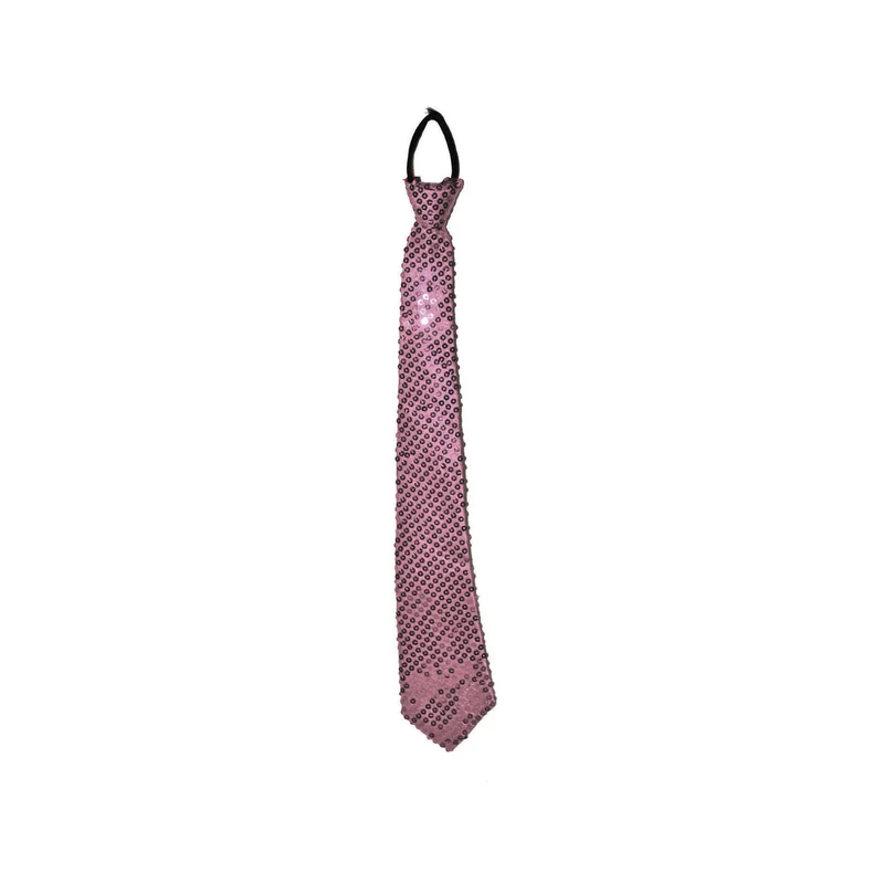 Roze stropdas met pailletten