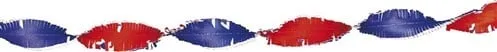 Rood Wit Blauw Crepe Papier Slinger 24 meter