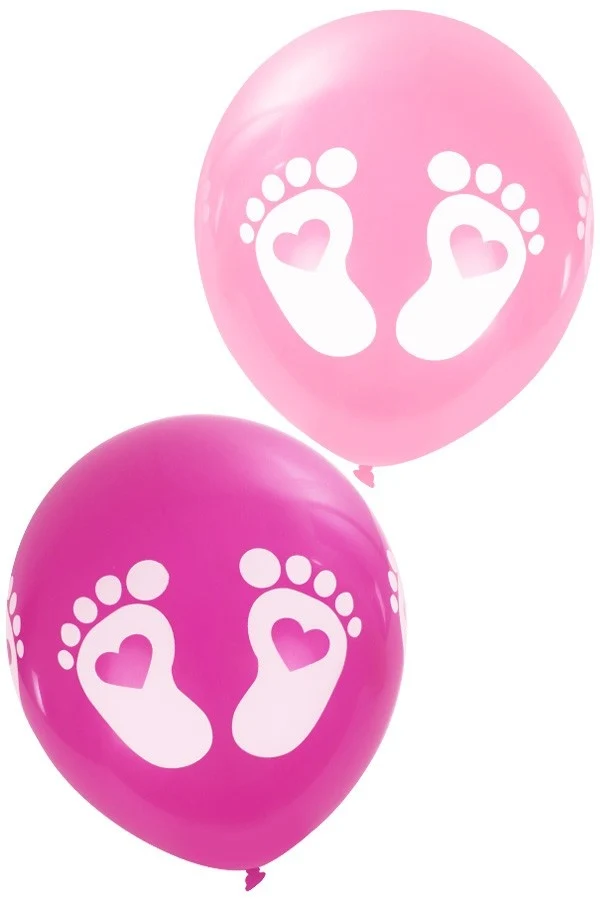 Roze geboorteballonen voetjes 30cm