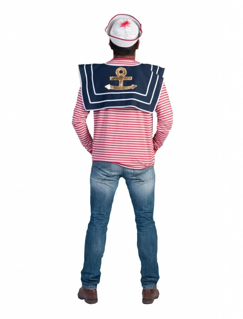 Matrozen kraag blauw/wit