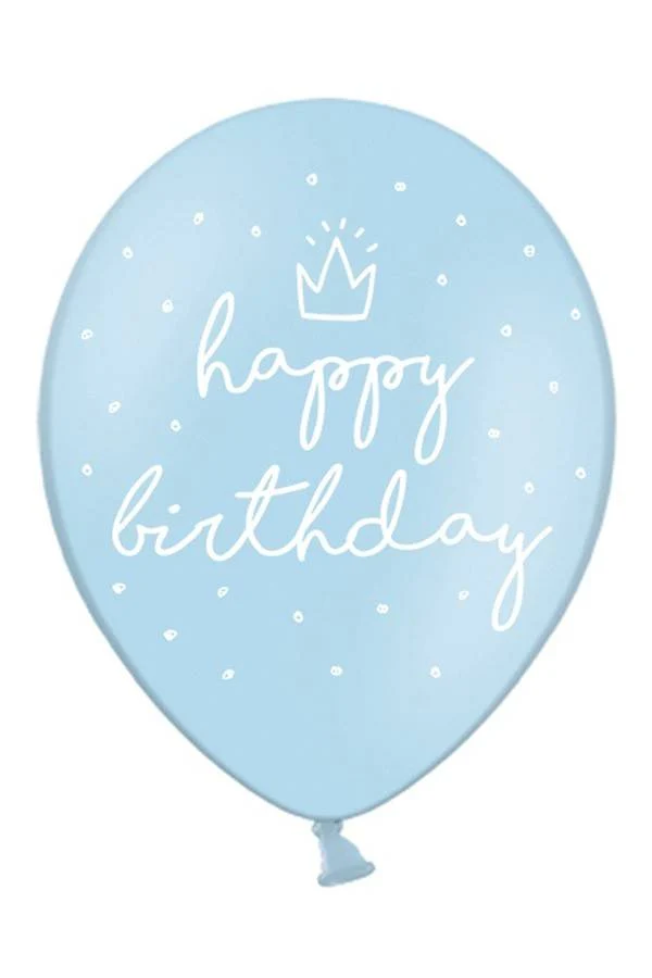 Ballonnen Happy Birthday licht blauw