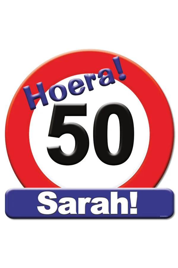 Huldeschild Sarah 50 jaar
