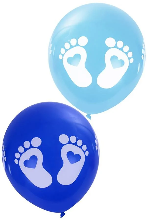 Blauwe geboorteballonen voetjes 30cm