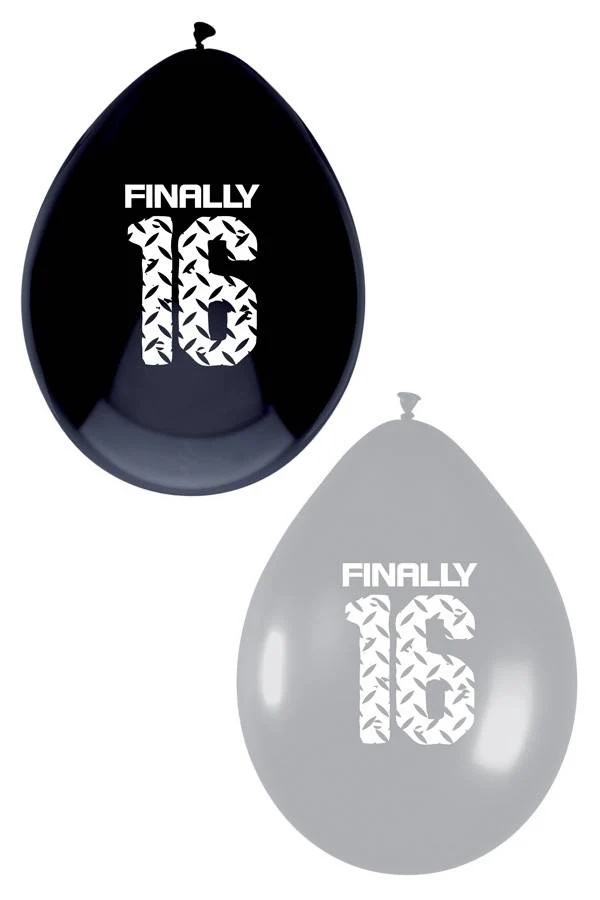 Ballonnen Finally zestien zwart zilver