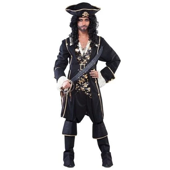 Piratenkostuum zwart/goud man