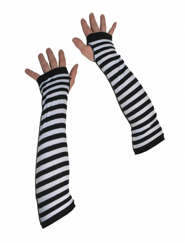Handschoenen zwart/wit zonder vingers
